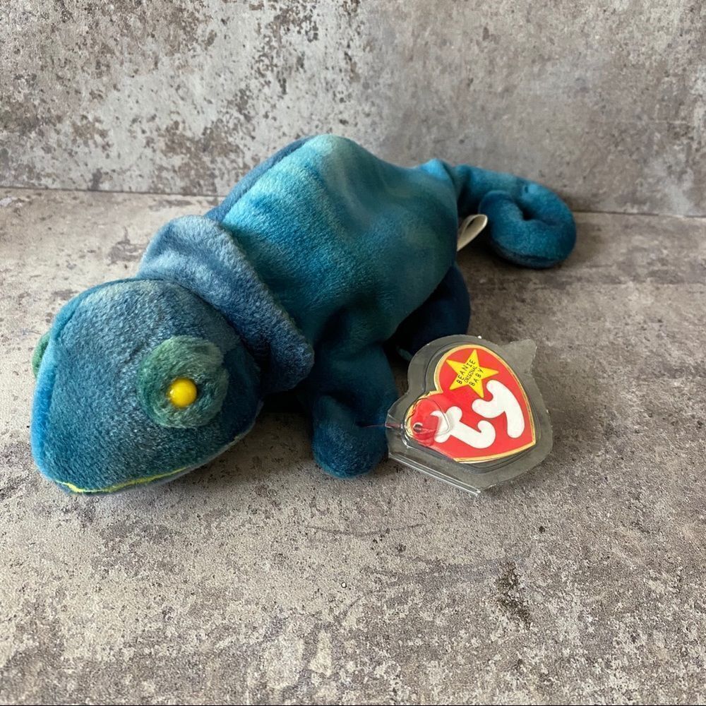 Ty Beanie Baby Chameleon Rainbow NEW Vintage Tie Dye 90s